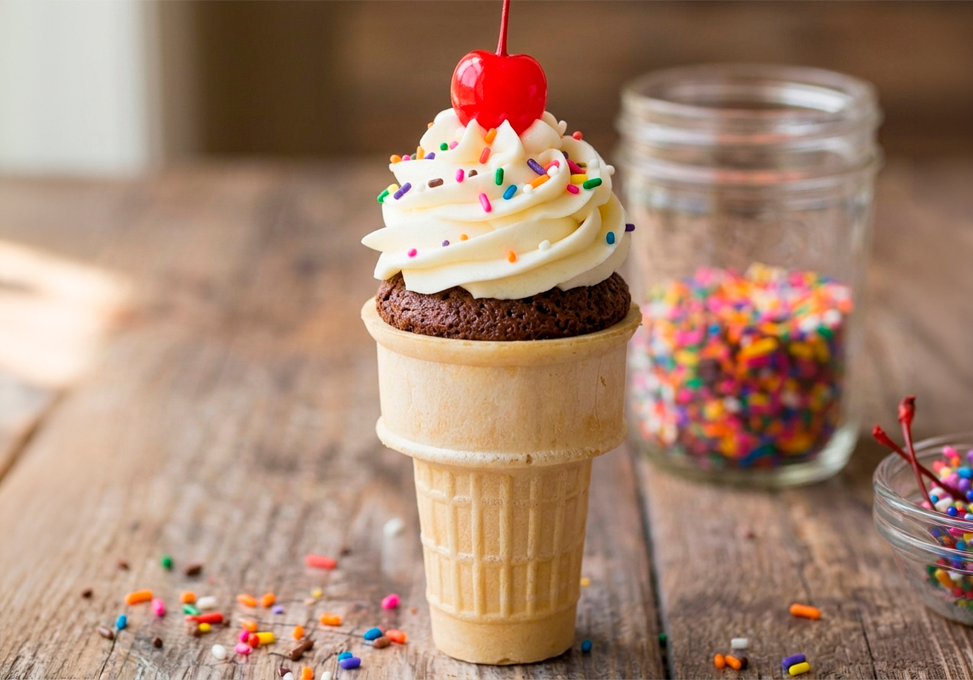 Una versión divertida y creativa que combina lo mejor de la repostería y la panadería. Estos cupcakes horneados dentro de conos logran una textura suave, con un toque de fermentación…